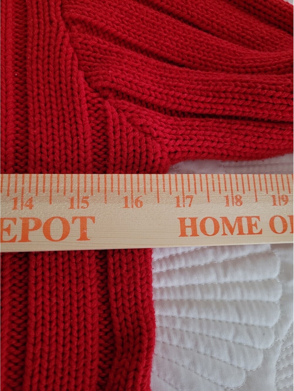 Ralph Lauren Polo Jeans Company Sweater Woman's Med Red RL Flag Chunky Knit Y2K - Picture 5 of 9